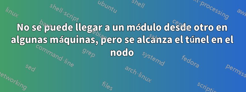 No se puede llegar a un módulo desde otro en algunas máquinas, pero se alcanza el túnel en el nodo