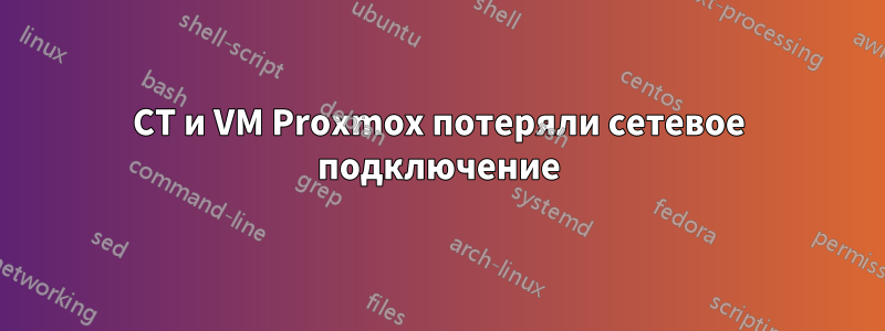 CT и VM Proxmox потеряли сетевое подключение