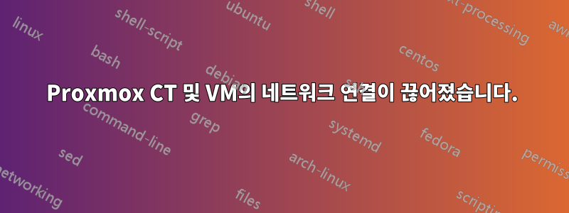 Proxmox CT 및 VM의 네트워크 연결이 끊어졌습니다.