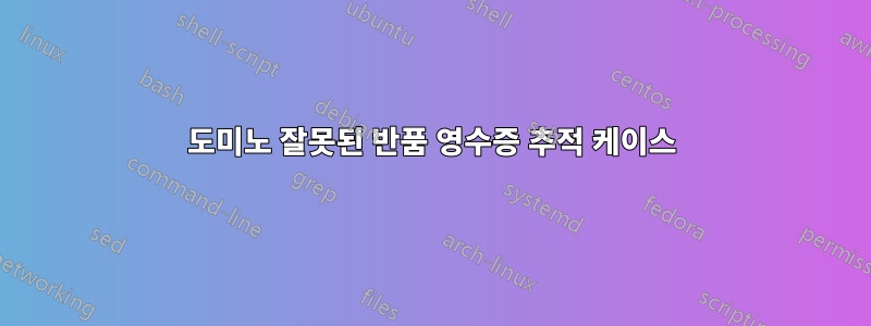 도미노 잘못된 반품 영수증 추적 케이스