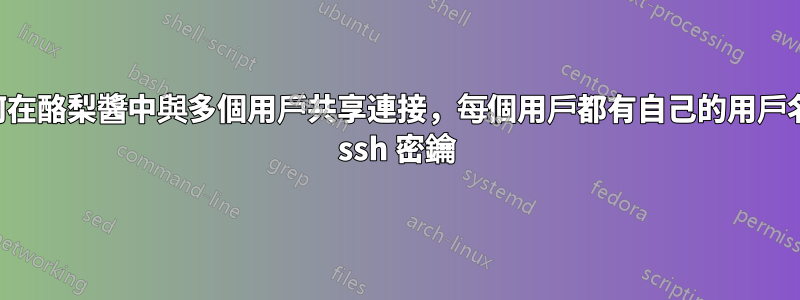 如何在酪梨醬中與多個用戶共享連接，每個用戶都有自己的用戶名和 ssh 密鑰