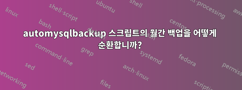 automysqlbackup 스크립트의 월간 백업을 어떻게 순환합니까?