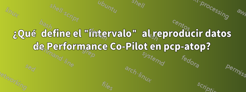 ¿Qué define el "intervalo" al reproducir datos de Performance Co-Pilot en pcp-atop?