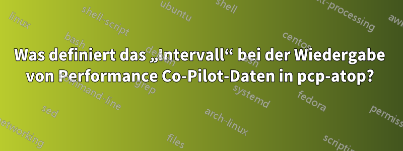 Was definiert das „Intervall“ bei der Wiedergabe von Performance Co-Pilot-Daten in pcp-atop?