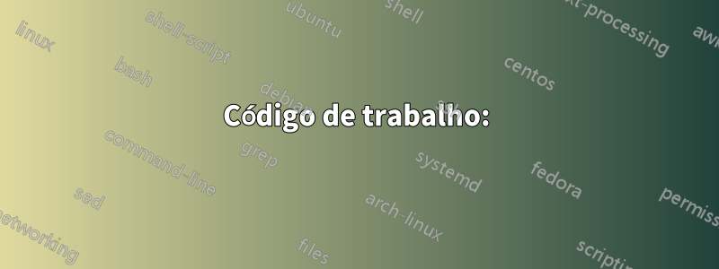 Código de trabalho: