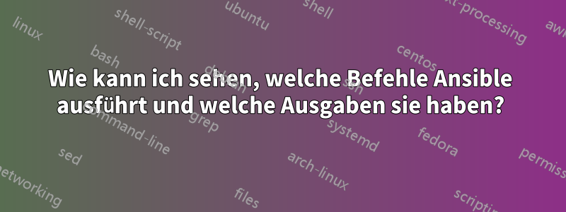 Wie kann ich sehen, welche Befehle Ansible ausführt und welche Ausgaben sie haben?