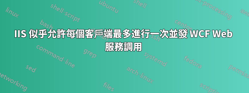 IIS 似乎允許每個客戶端最多進行一次並發 WCF Web 服務調用