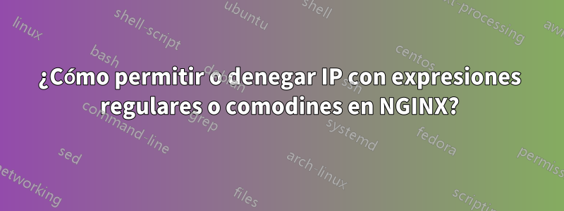 ¿Cómo permitir o denegar IP con expresiones regulares o comodines en NGINX?