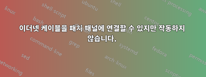 이더넷 케이블을 패치 패널에 연결할 수 있지만 작동하지 않습니다.