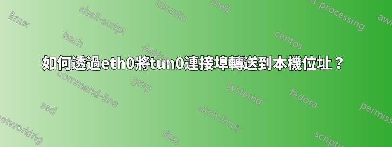 如何透過eth0將tun0連接埠轉送到本機位址？