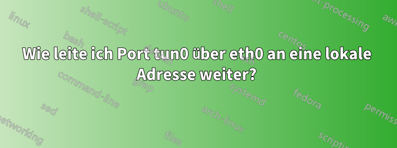 Wie leite ich Port tun0 über eth0 an eine lokale Adresse weiter?