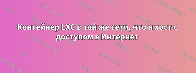 Контейнер LXC в той же сети, что и хост с доступом в Интернет