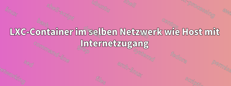 LXC-Container im selben Netzwerk wie Host mit Internetzugang