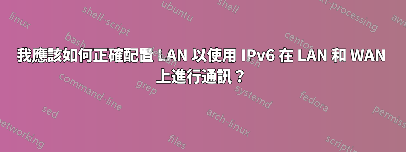 我應該如何正確配置 LAN 以使用 IPv6 在 LAN 和 WAN 上進行通訊？