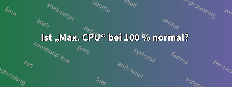 Ist „Max. CPU“ bei 100 % normal?