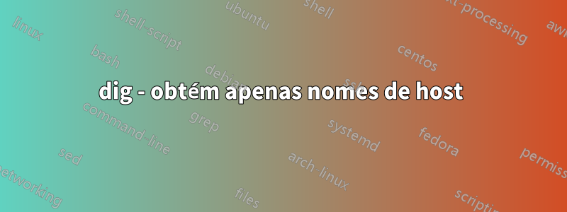 dig - obtém apenas nomes de host