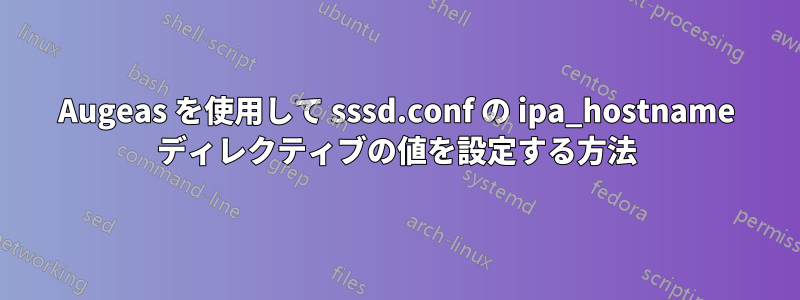 Augeas を使用して sssd.conf の ipa_hostname ディレクティブの値を設定する方法