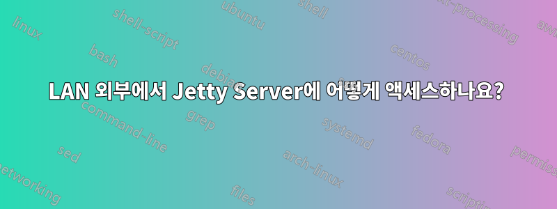 LAN 외부에서 Jetty Server에 어떻게 액세스하나요?