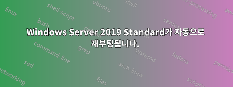 Windows Server 2019 Standard가 자동으로 재부팅됩니다.