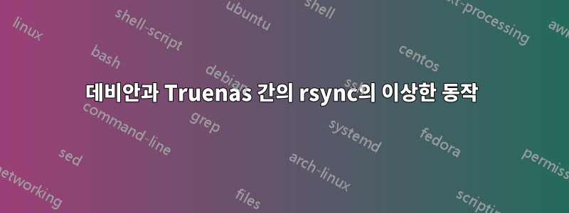 데비안과 Truenas 간의 rsync의 이상한 동작