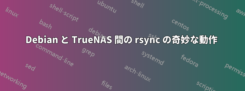 Debian と TrueNAS 間の rsync の奇妙な動作