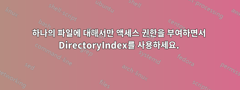 하나의 파일에 대해서만 액세스 권한을 부여하면서 DirectoryIndex를 사용하세요.