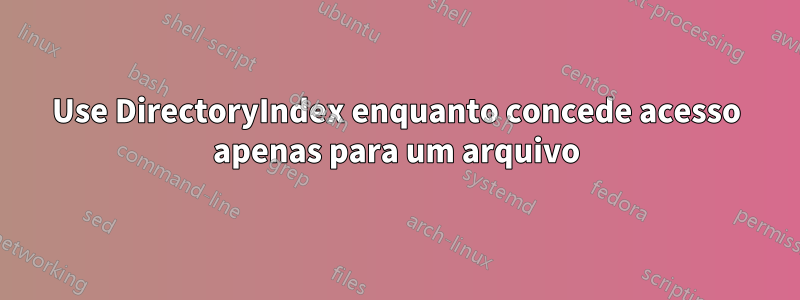 Use DirectoryIndex enquanto concede acesso apenas para um arquivo