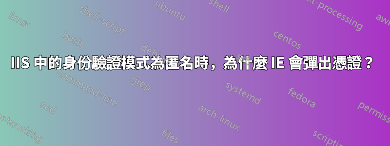 IIS 中的身份驗證模式為匿名時，為什麼 IE 會彈出憑證？