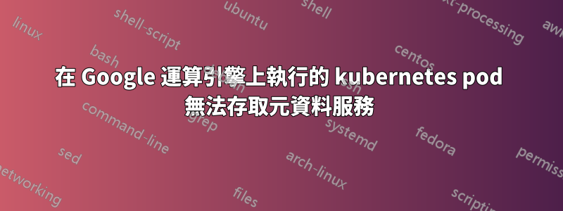 在 Google 運算引擎上執行的 kubernetes pod 無法存取元資料服務