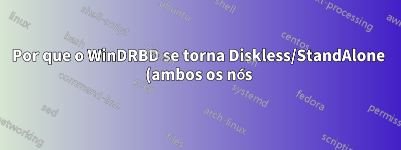 Por que o WinDRBD se torna Diskless/StandAlone (ambos os nós)