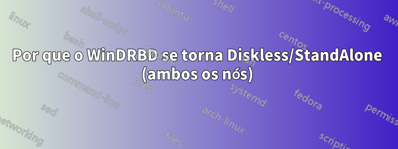 Por que o WinDRBD se torna Diskless/StandAlone (ambos os nós)