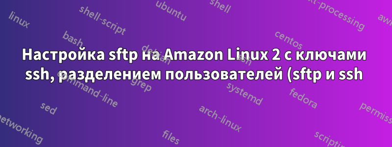 Настройка sftp на Amazon Linux 2 с ключами ssh, разделением пользователей (sftp и ssh), различными портами и ограничениями каталогов пользователей
