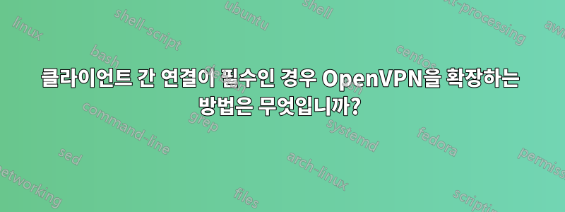 클라이언트 간 연결이 필수인 경우 OpenVPN을 확장하는 방법은 무엇입니까?