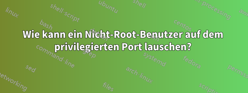 Wie kann ein Nicht-Root-Benutzer auf dem privilegierten Port lauschen?