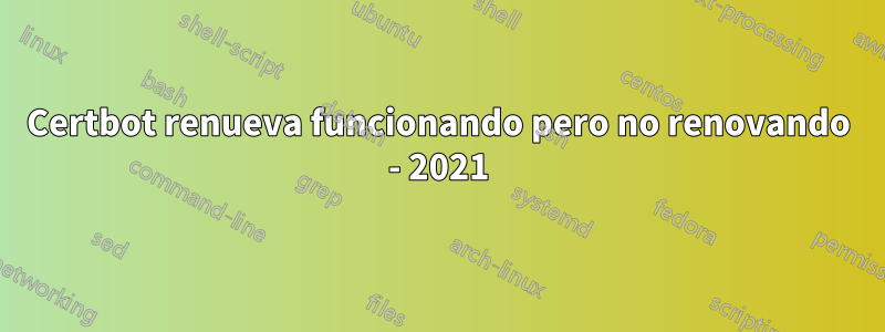 Certbot renueva funcionando pero no renovando - 2021