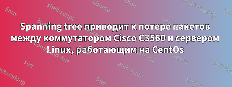 Spanning tree приводит к потере пакетов между коммутатором Cisco C3560 и сервером Linux, работающим на CentOs