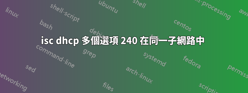 isc dhcp 多個選項 240 在同一子網路中