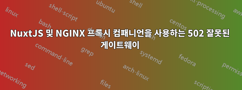 NuxtJS 및 NGINX 프록시 컴패니언을 사용하는 502 잘못된 게이트웨이