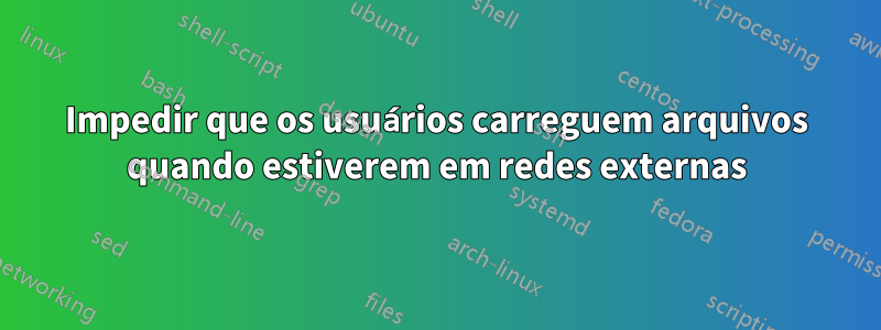 Impedir que os usuários carreguem arquivos quando estiverem em redes externas