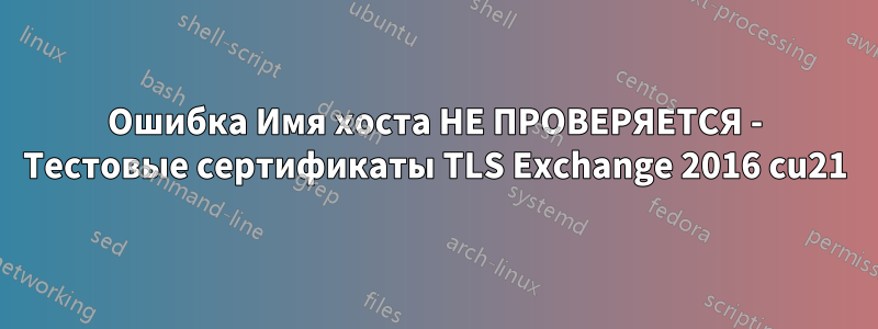 Ошибка Имя хоста НЕ ПРОВЕРЯЕТСЯ - Тестовые сертификаты TLS Exchange 2016 cu21