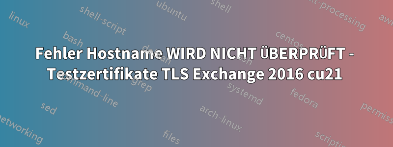 Fehler Hostname WIRD NICHT ÜBERPRÜFT - Testzertifikate TLS Exchange 2016 cu21