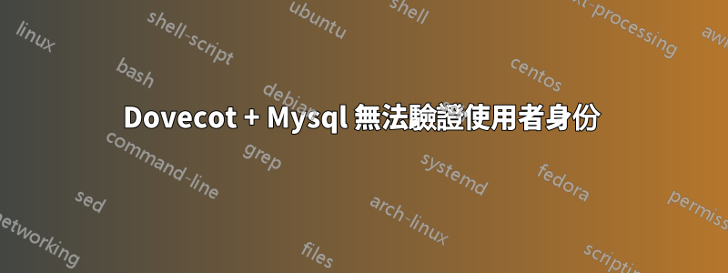 Dovecot + Mysql 無法驗證使用者身份