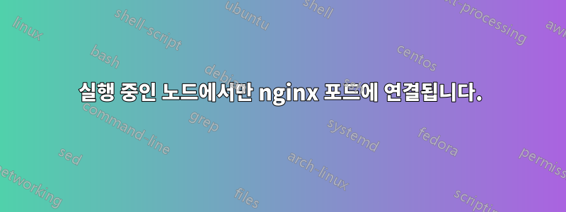 실행 중인 노드에서만 nginx 포드에 연결됩니다.