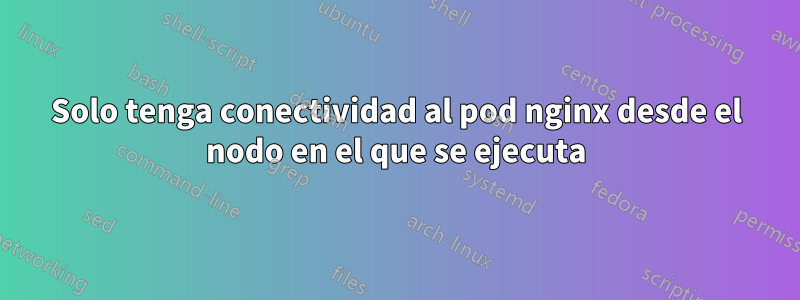 Solo tenga conectividad al pod nginx desde el nodo en el que se ejecuta