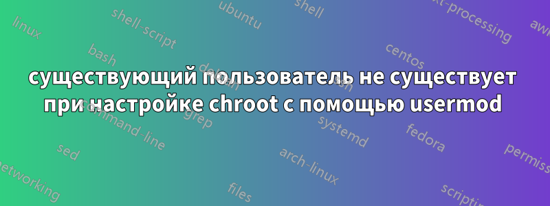 существующий пользователь не существует при настройке chroot с помощью usermod