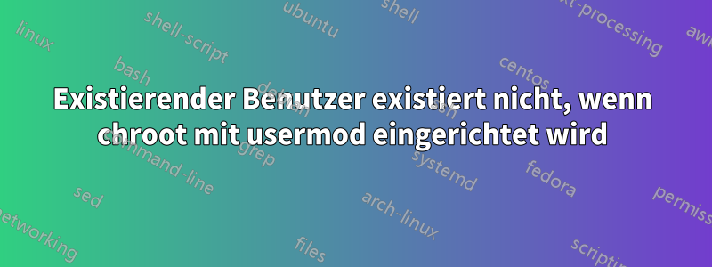 Existierender Benutzer existiert nicht, wenn chroot mit usermod eingerichtet wird