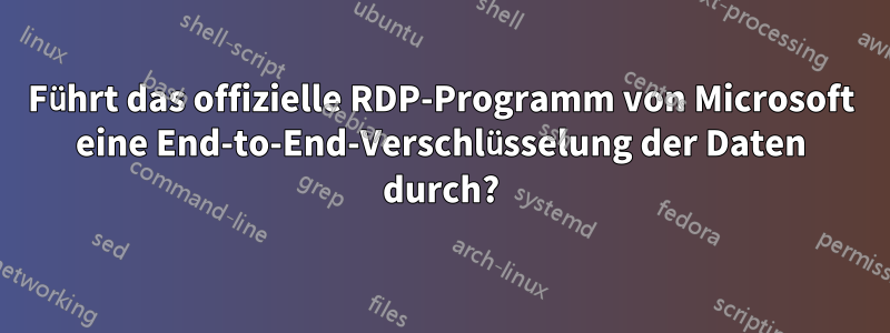 Führt das offizielle RDP-Programm von Microsoft eine End-to-End-Verschlüsselung der Daten durch?