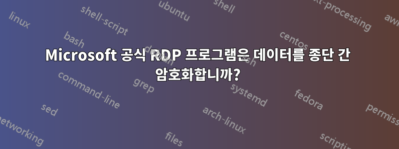 Microsoft 공식 RDP 프로그램은 데이터를 종단 간 암호화합니까?