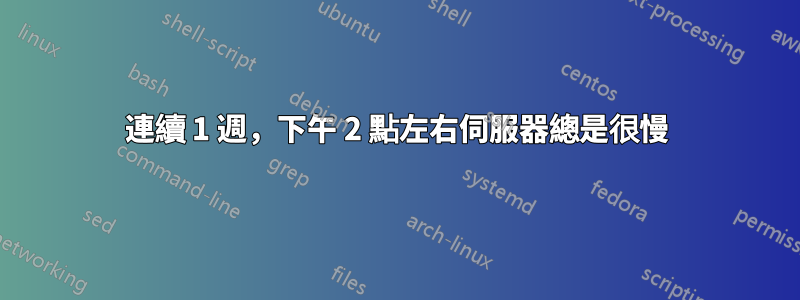 連續 1 週，下午 2 點左右伺服器總是很慢