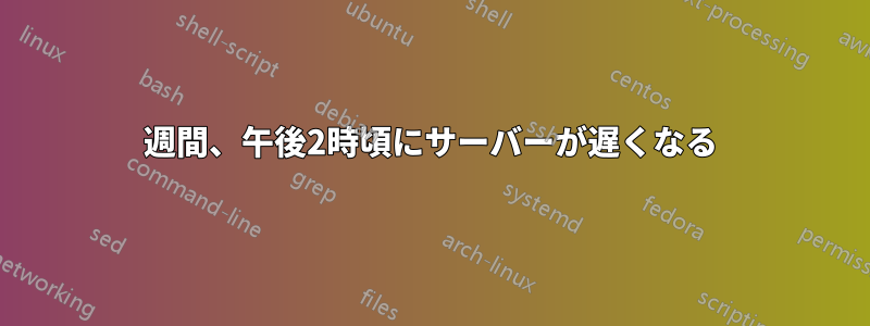 1週間、午後2時頃にサーバーが遅くなる